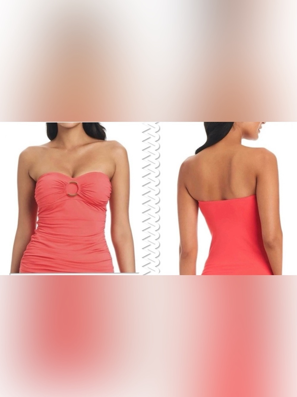 Bleu Rod Beattie Coral Strapless Tankini with Ring Accent Size 8